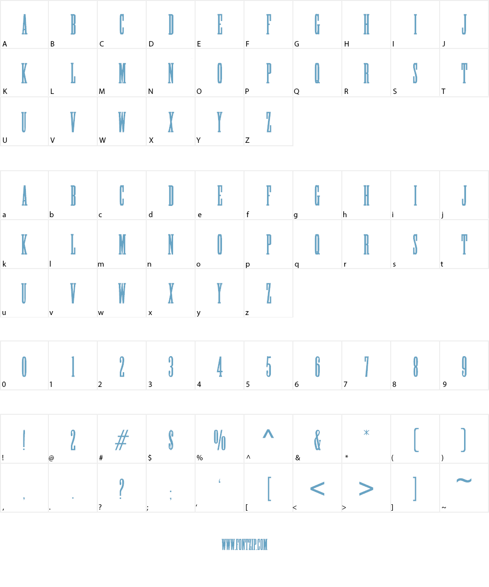 HFF High Tension Font Character